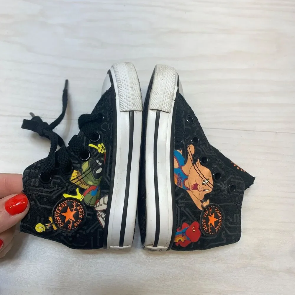 Converse All Star‎ Hi Top Canvas Sneakers Space Jam Tune Squad Toddler Size 4